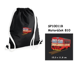 Motoráček 810 - Velký elegantní stahovací vak na záda s výšivkou