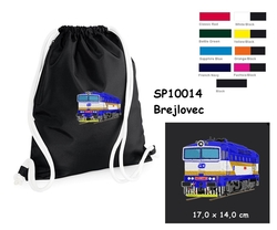  Lokomotiva 754 057-8 "Brejlovec" - Velký elegantní stahovací vak na záda s výšivkou 