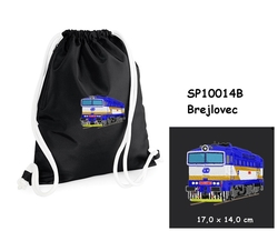 Locomotive 754 057-8 "Brejlovec" - Large Elegant drawstring bag with embroidery