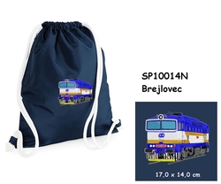  Lokomotiva 754 057-8 "Brejlovec" - Velký elegantní stahovací vak na záda s výšivkou 