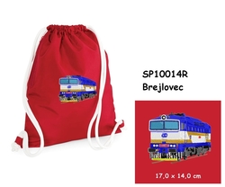  Lokomotiva 754 057-8 "Brejlovec" - Velký elegantní stahovací vak na záda s výšivkou 