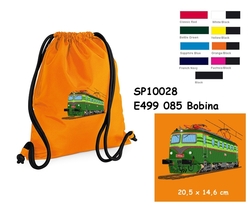  Lokomotiva E499 085  "Bobina" - Velký elegantní stahovací vak na záda s výšivkou