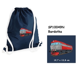  Lokomotiva  "Bardotka" - Velký elegantní stahovací vak na záda s výšivkou