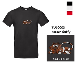 Kocour Guffy - Moderní tričko s krátkým rukávem s výšivkou