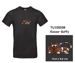 Modern T-shirt with short sleeves and embroidery with motive Cat guffy