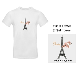 Modern T-shirt with short sleeves and embroidery with motie Eiffel tower