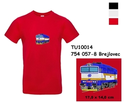 Locomotive "Brejlovec" - Modern T-shirt with short sleeves and embroidery 