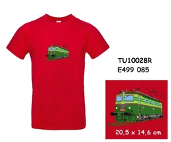 Lokomotiva Bobina E499 085 - Moderní tričko s krátkým rukávem s výšivkou  - kopie - kopie