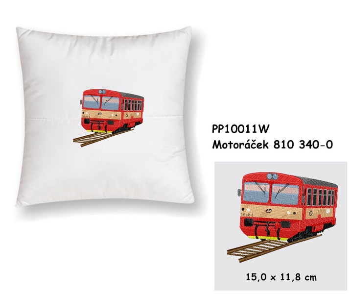 Locomotive 810 340-0 - Pillow, size 40x40 cm, White