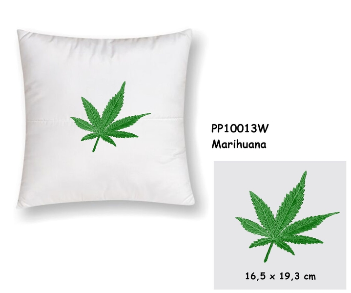 Marihuana - Pillow, size 40x40 cm, White