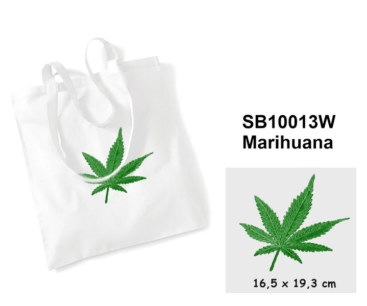 Marihuana - elegantní bavlněná nákupní taška s výšivkou.