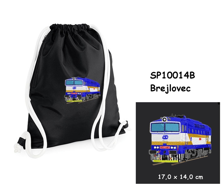 Locomotive 754 057-8 "Brejlovec" - Large Elegant drawstring bag with embroidery