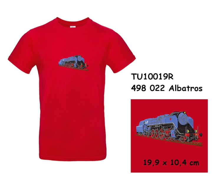 Locomotive 498 022 "Albatros"  - Modern T-shirt with short sleeves and embroidery