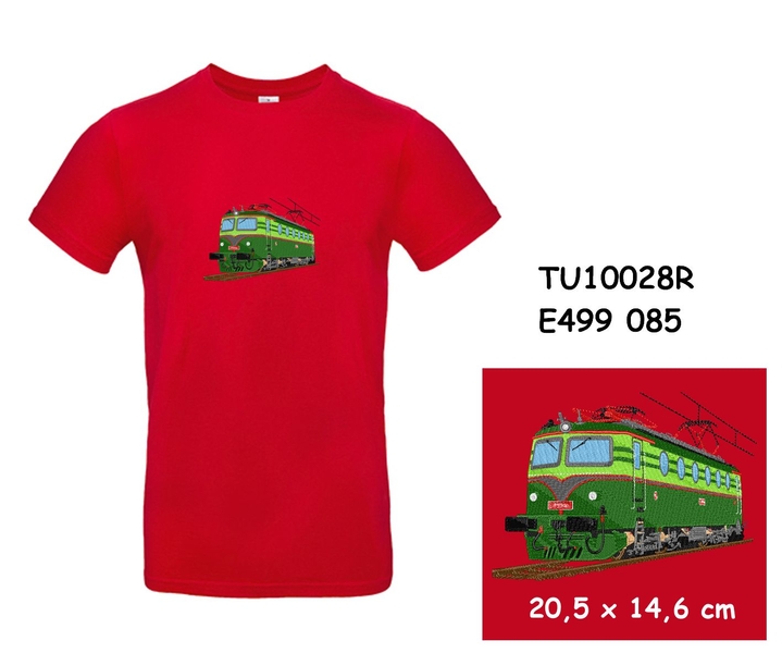 Locomotive " Bobina" E499 085 - Modern T-shirt with short sleeves and embroidery  - kopie - kopie