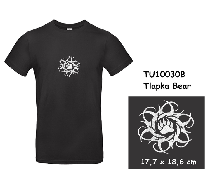 Tlapka medvěda - Moderní tričko s krátkým rukávem s výšivkou
