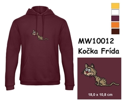 Premium unisex hooded sweatshirt with kangaroo pocket and embroidery with motif Cat Frida