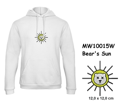 Premium unisex hooded sweatshirt with kangaroo pocket and embroidery with motif Bear's Sun