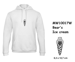 Prémiová unisex mikina s kapucí a klokaní kapsou a s výšivkou Bear's Ice cream