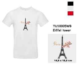Modern T-shirt with short sleeves and embroidery with motie Eiffel tower