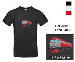 Locomotive "Bardotka" T478 1010 - Modern T-shirt with short sleeves and embroidery