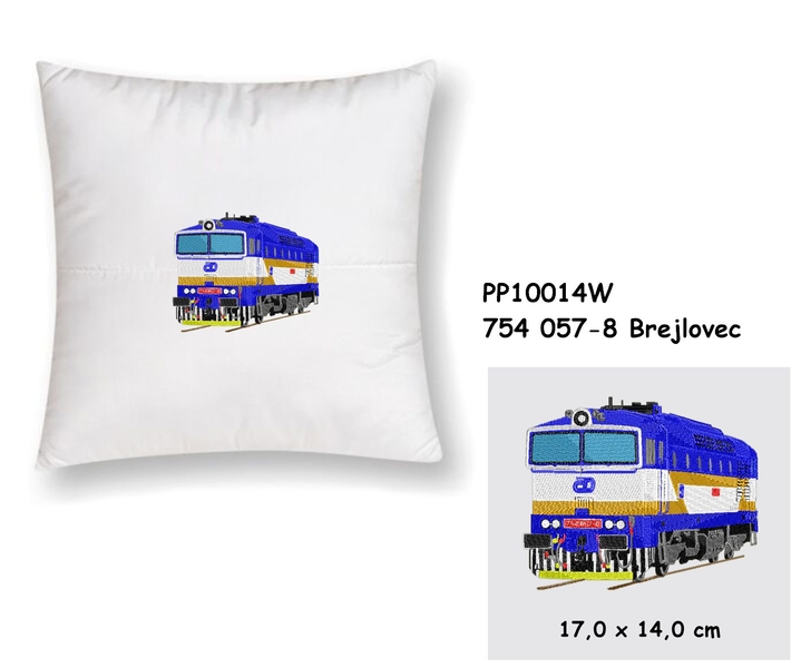Locomotive Brejlovec - Pillow, size 40x40 cm, White