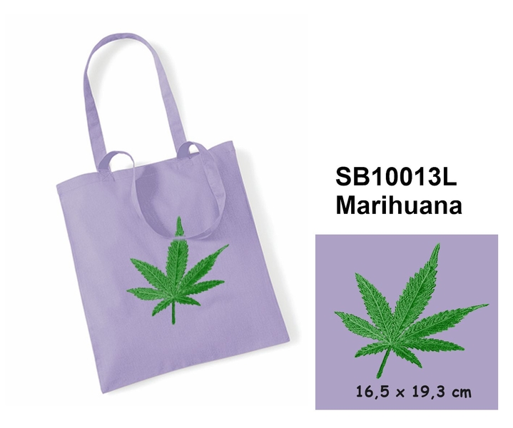 Marijuana - Elegant Cotton shopping bag with Embroidery