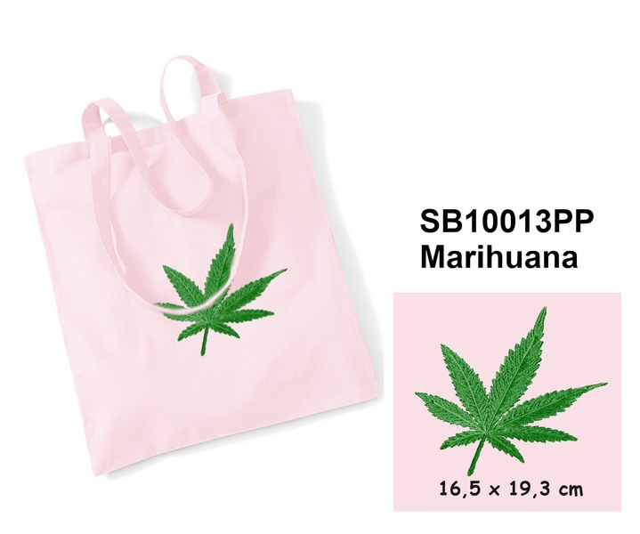 Marijuana - Elegant Cotton shopping bag with Embroidery